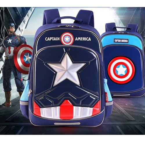 TAS SEKOLAH ANAK DISNEY AVENGERS CAPTAIN AMERIKA 3D ULTRALIGHT WATERPROOF TAS ANAK LAKI-LAKI