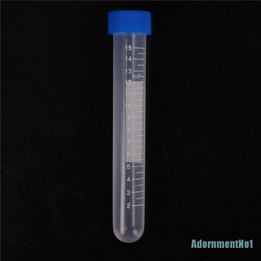 [AdornmentNo1]10X 15mL Plastic Centrifuge Test Tube Vial Container Self Standing Screw Cap