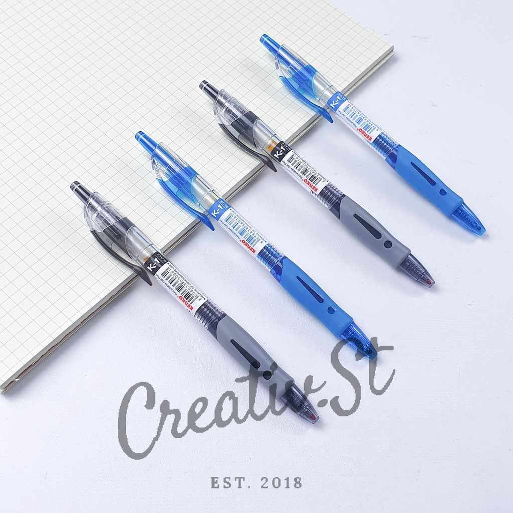 

KENKO Pulpen Bolpen Gel Pen K-1 Black / Blue 0.5 Mm Tinta Hitam