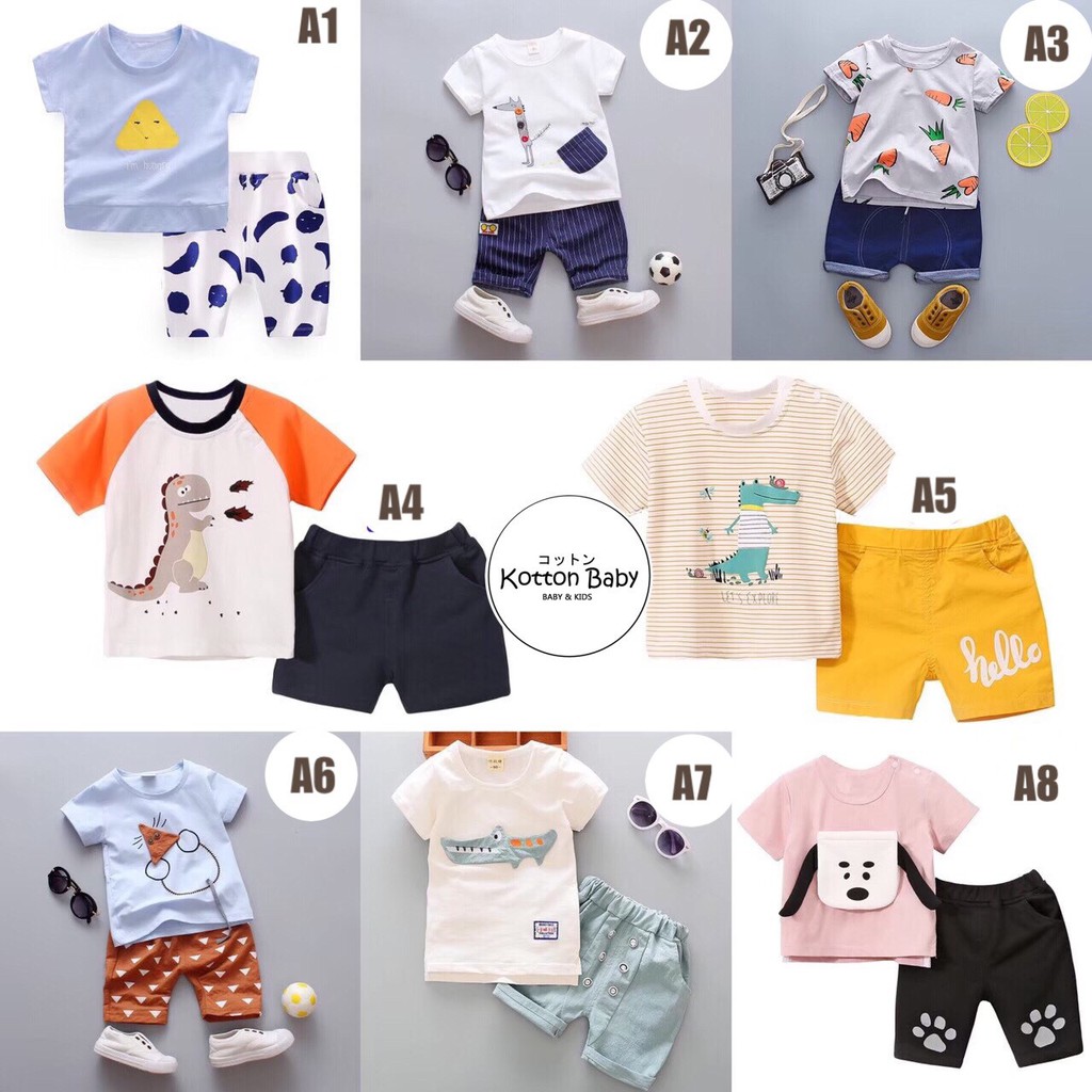 [Premium] Setelan Tshirt + Celana (1 set) Bayi Anak Pakaian anak Kaos Bayi