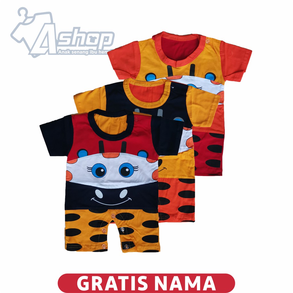 Romper Bayi Motif Sapi