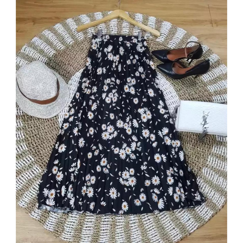 rok plisket daisy wanita bahan hyget premium bahan super lembut fit to xl