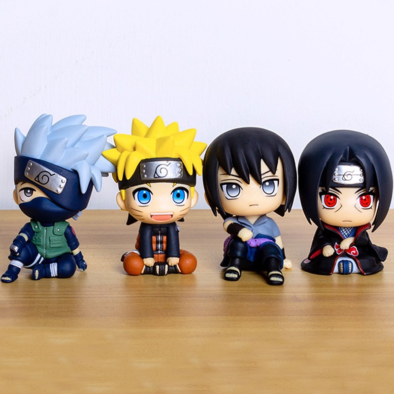 Q Ver. Anime Naruto Anime Look Up Sitting Kakashi Itachi 8cm PVC  Action Figure