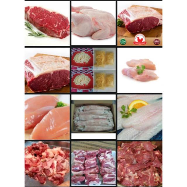 

Daging Beku (Sapi, ayam, ikan,cumi),ayam fillet beku dan kentang goreng beku