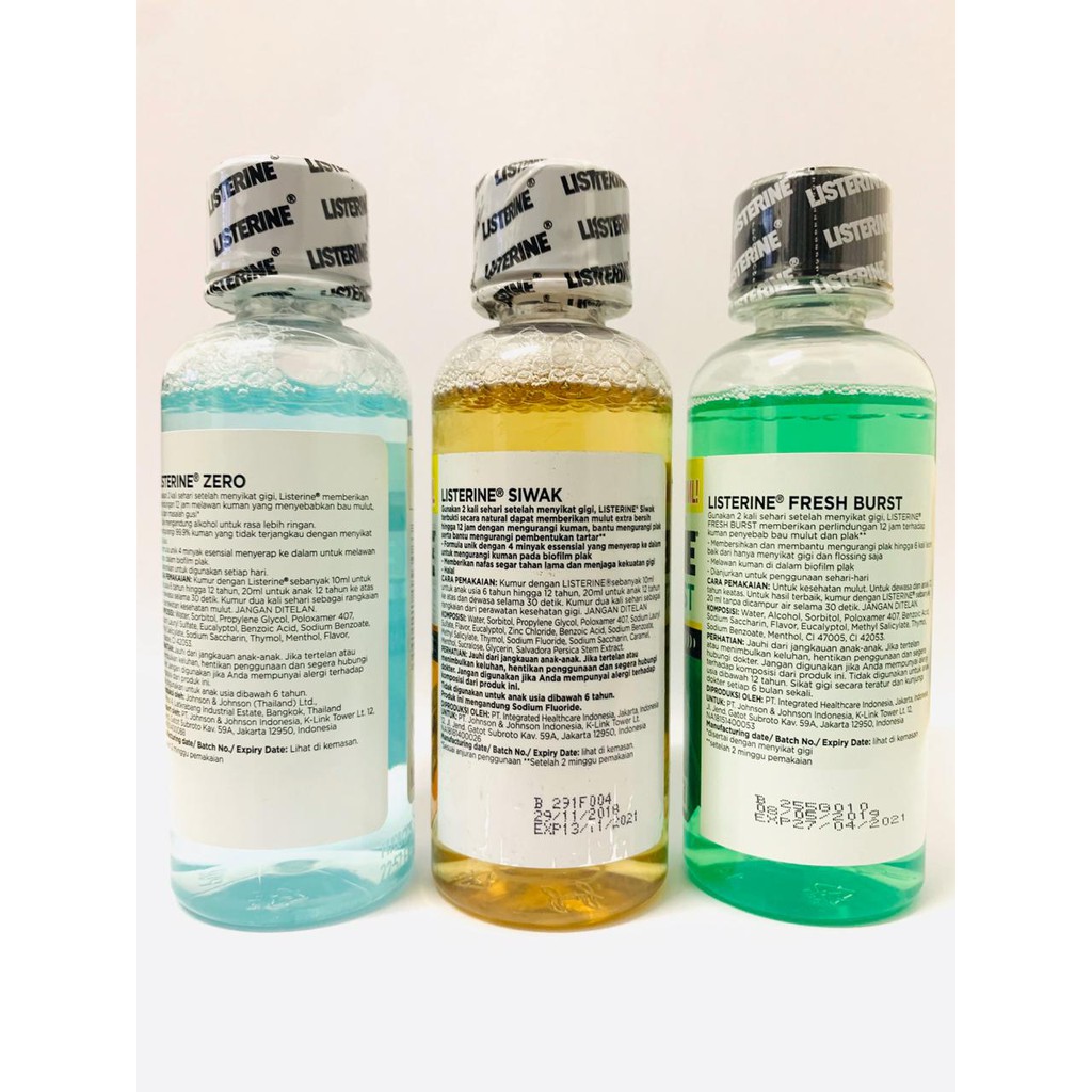 LISTERINE KUMUR 100ML / CAIRAN PEMBERSIH MULUT