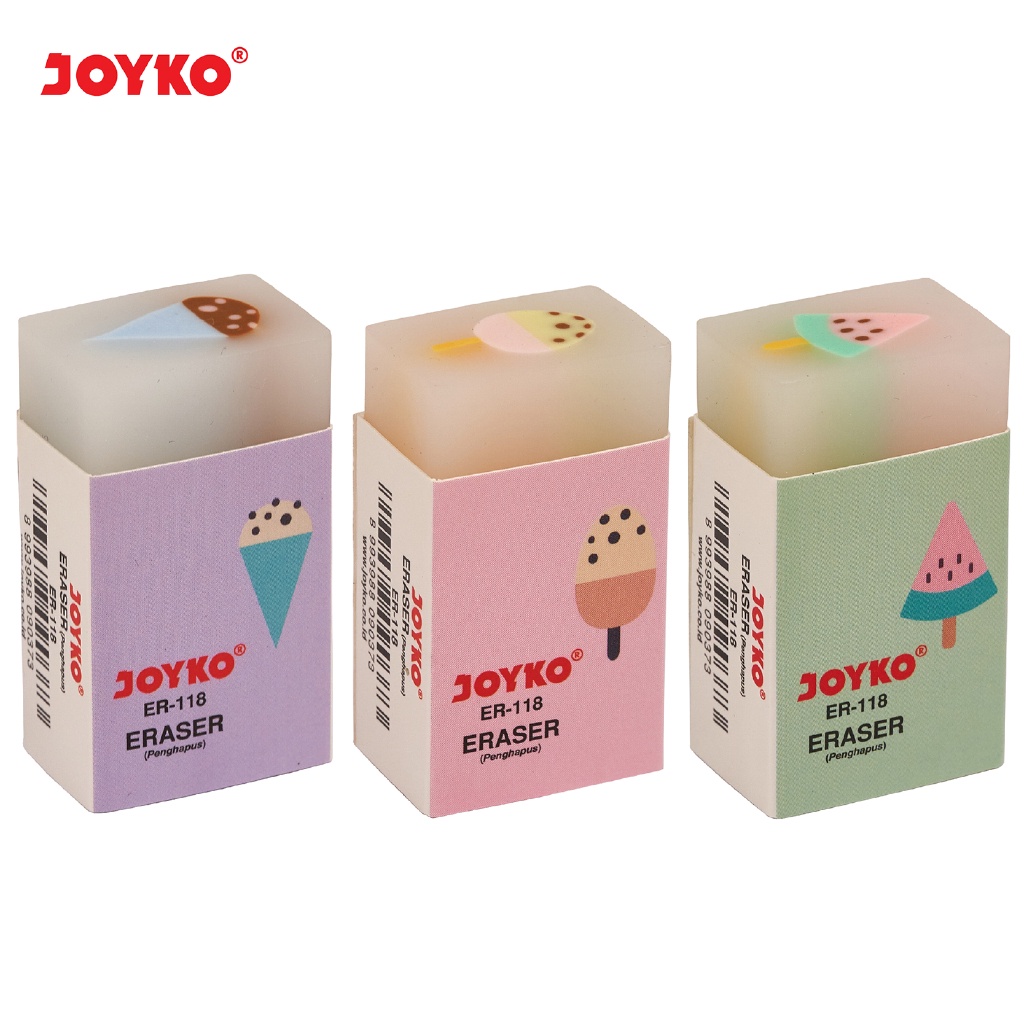 

Penghapus Eraser Joyko ER-118 Motif Ice Cream Semi Transparan ukuran Besar - Satuan