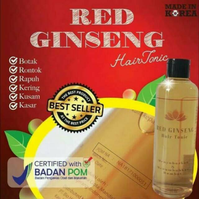 RED GINSENG HAIR TONIC PENYUBUR RAMBUT BPOM ORIGINAL