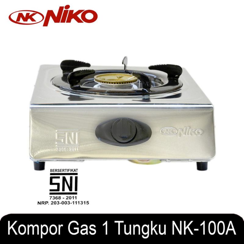 Kompor Gas LPG 1 Tungku Stainless Steel Murah Niko NK-100A / NK 100 A / NK100A