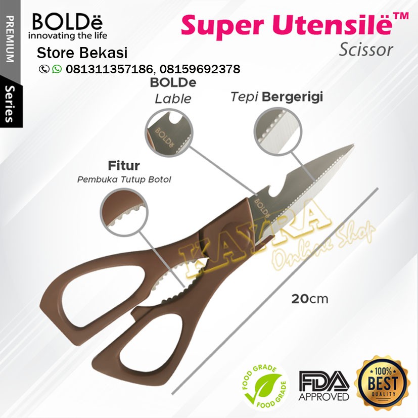 BOLDe Super Utensil Electra Series 1 Set Pisau dan Gunting