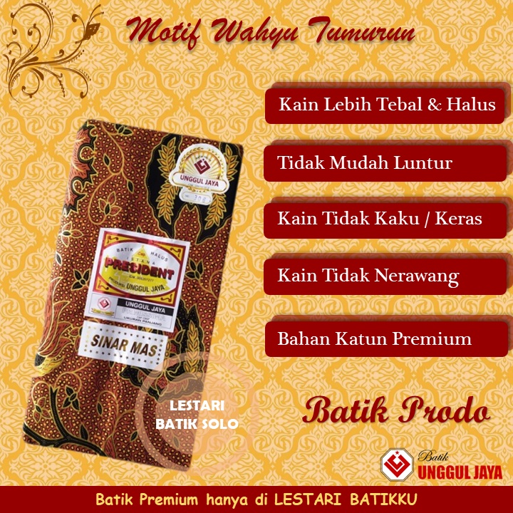 Sewek Jarik Batik Solo Premium Motif Wahyu Tumurun Kain Batik Pengantin Seserahan Jarik Manten Prada
