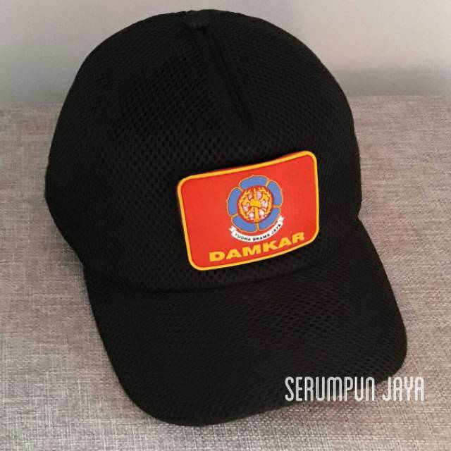 TOPI DAMKAR JARING VELCRO DENGAN PATCH DAMKAR