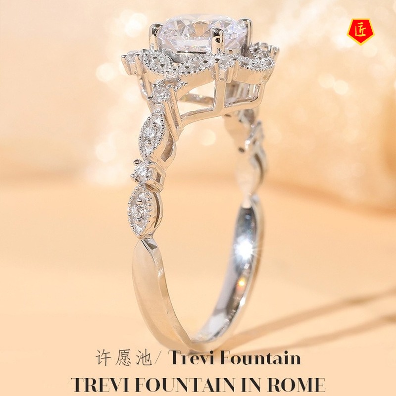 [Ready Stock]Women's Fashion Personality Moissanite Ring