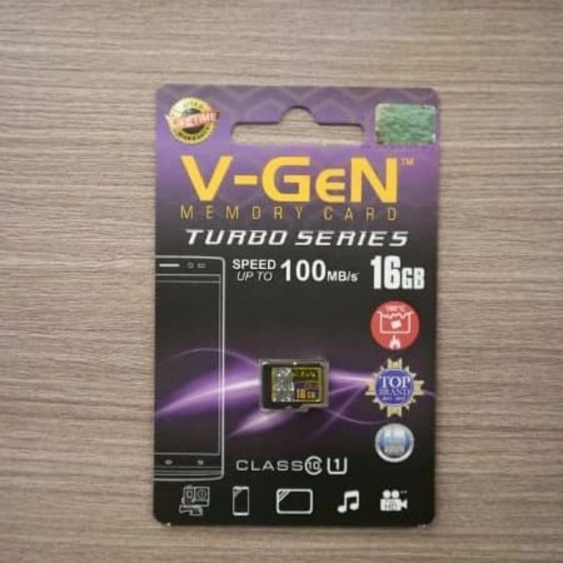 MEMORY CARD 16GB C10 TURBO SERIES SPEED 100mbps V-GEN.