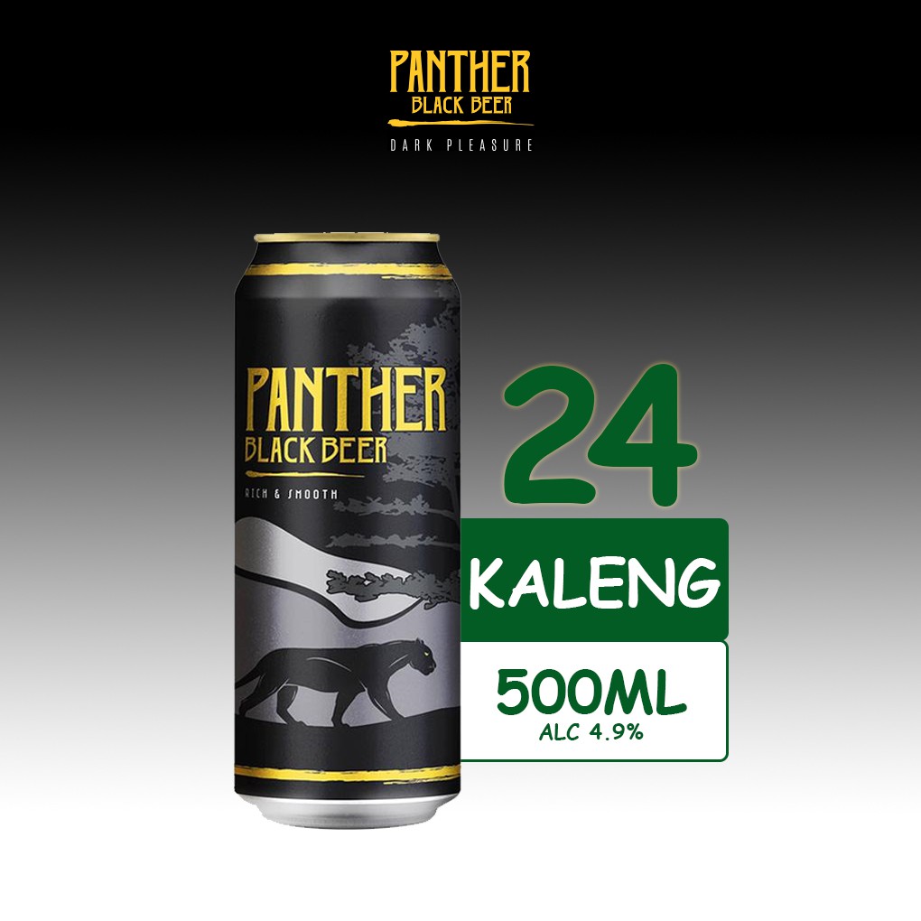 

Panther Black Can 500ml per karton isi 24 kaleng