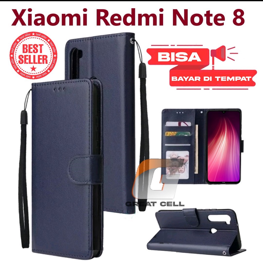 DOMPET HP UNTUK  Xiaomi Redmi Note 8 /LEATHER FLIP CASE  XIAOMI REDMI NOTE 8