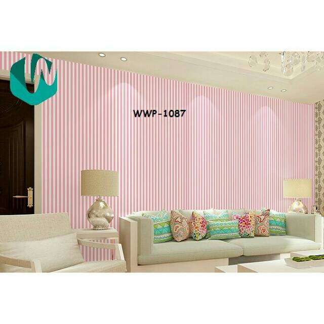 Wallpaper Sticker WWP-1087 LINE PINK MINIMALIS