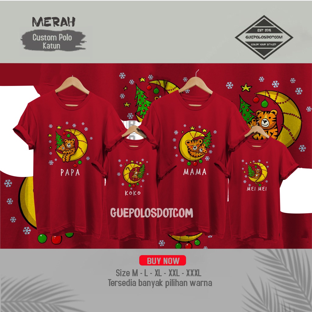 KAOS BAJU IMLEK 2022 YEAR OF TIGER - Baju Kaos Keluarga Family Couple Imlek - Kaos Couple Imlek FREE