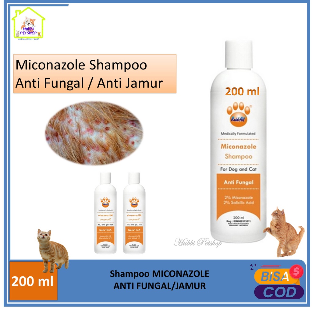 Shampoo Kucing Anti Jamur Sampo Kutu Kitten Anjing MICONAZOLE 200ml