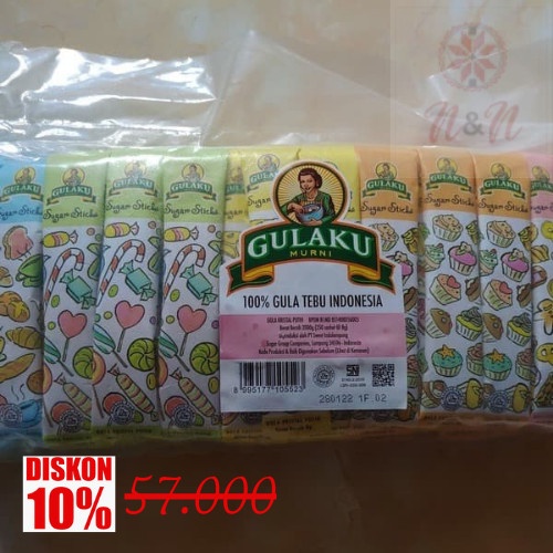 

gulaku stick 125 x 8gr gula sachet / gula stick / gula pasir / gulaku
