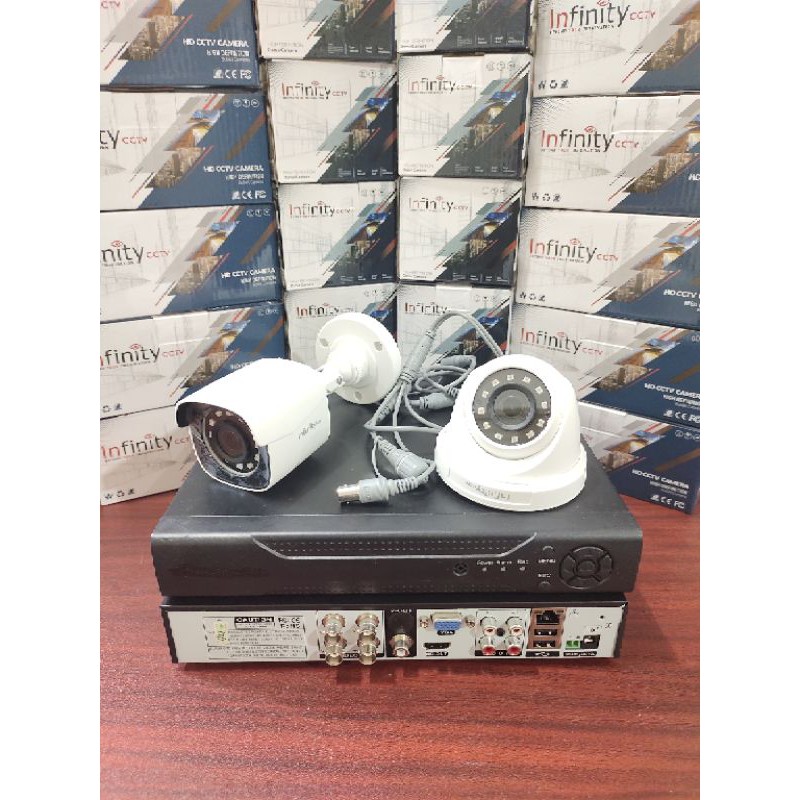 Paket 3 kamera 4ch Infinity mix Cctv Outdoor 4x zoom