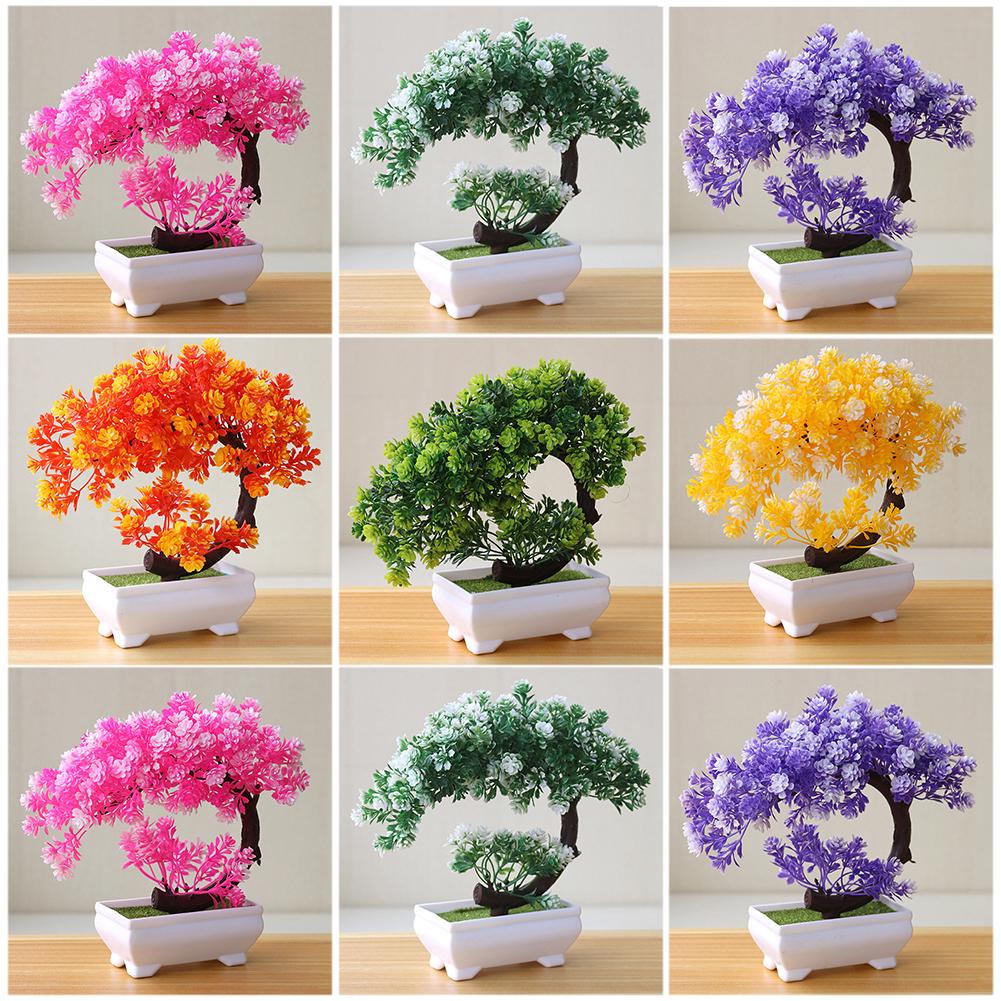 Silk Flowers Mini Artificial Potting For Home Garden Tables