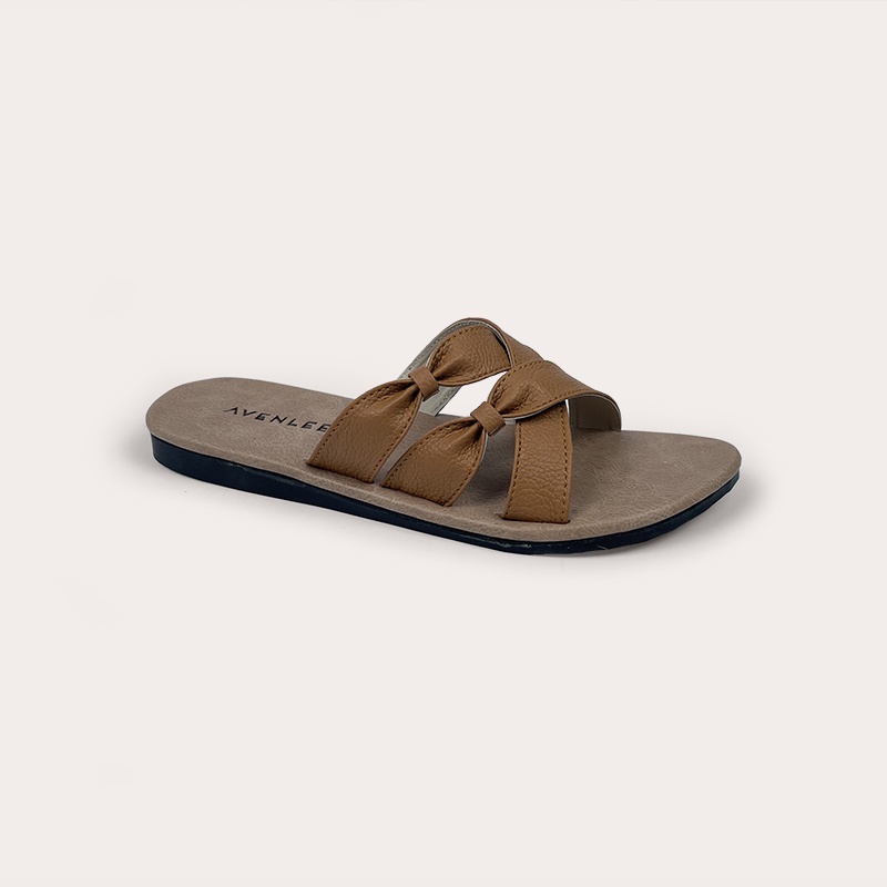 Sandal Slop Wanita Kekinian Cantik Sol Karet Flat Anti Slip Kulit Sintetis Avenlee Niki