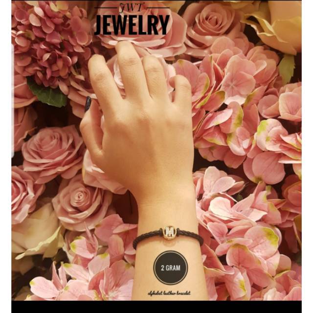 Gelang emas huruf /gelang initial huruf - emas asli kadar 70/75