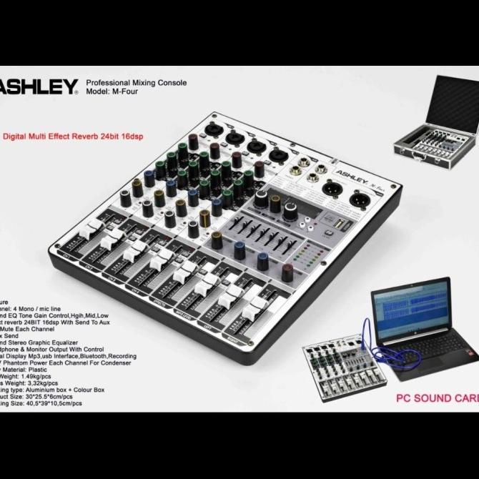 MIXER AUDIO ASHLEY M FOUR 4CH FREE KOPER ( USB,RECORDING,BLUETOOTH ) Star Seller