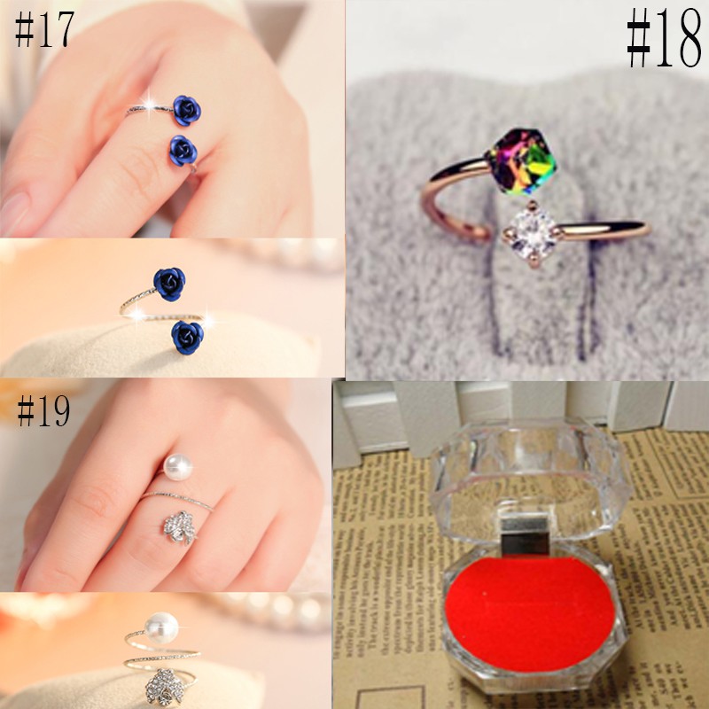 Cincin  Perhiasan cincin emas wanita mode berlian imitasi Korea Ring titanium