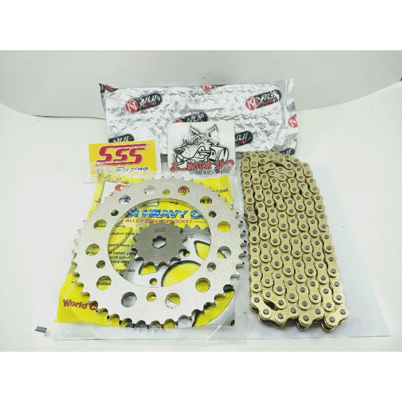 Gear set Gir Set SSS 428 415 Yamaha R15 VVA - R15 V3 -  XSR 155 Vixion R 155 MT15 MT 15 R15 V1 V2 XABRE VIXION NEW Rantai Gold