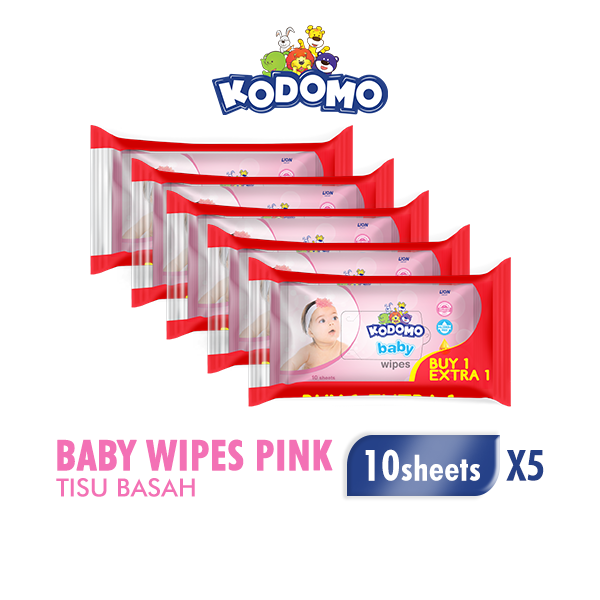 Kodomo Tisu Basah Antibakterial Rice Milk Pink Bag Isi 10 Buy 1 Extra 1 x5