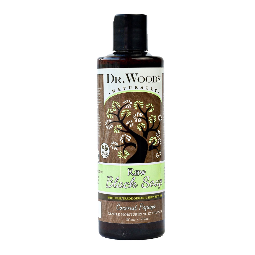 Dr Woods Naturally Raw Black Soap With Fair Trade Shea Butter 236 Ml