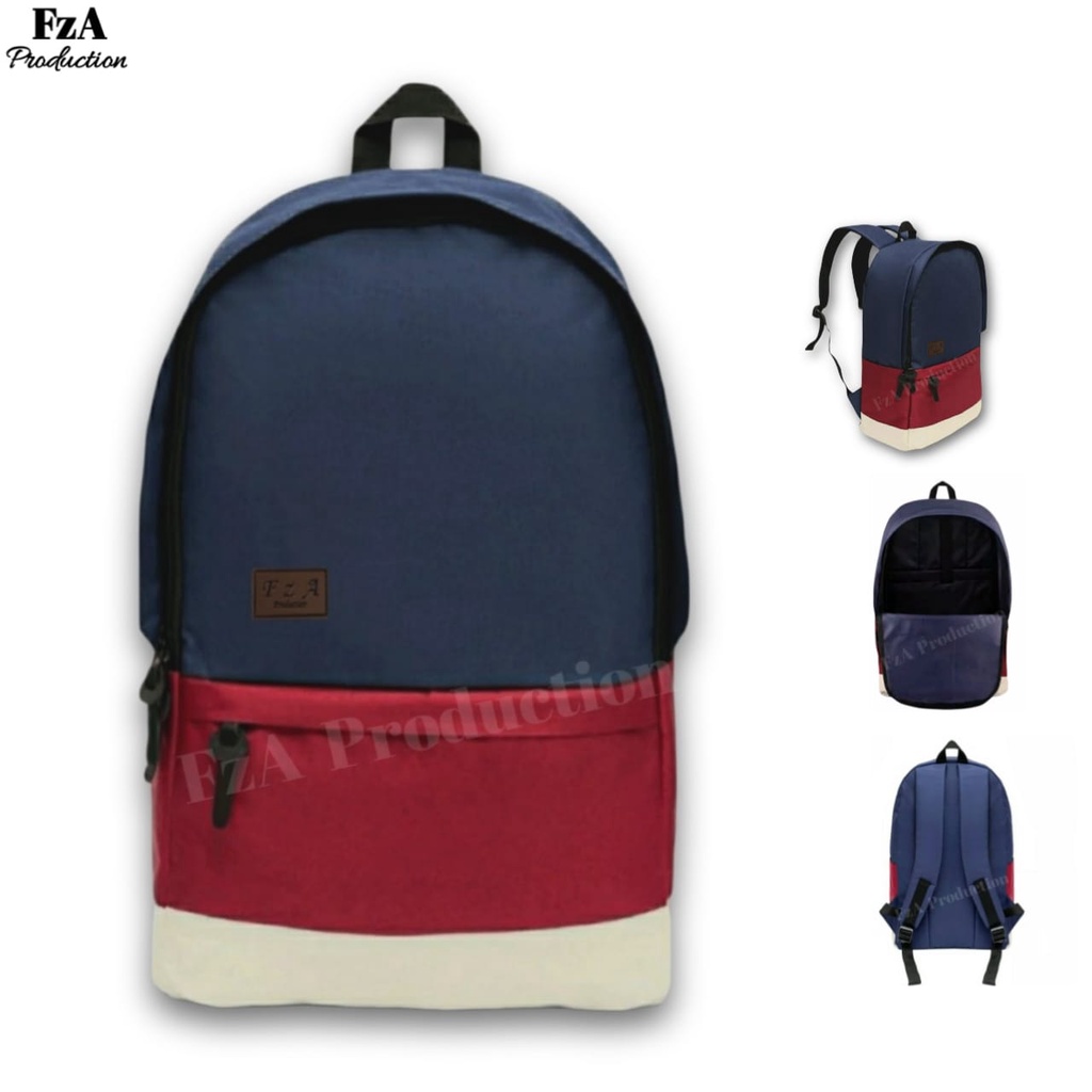 Tas Ransel Punggung Distro Casual Pria Wanita / Tas Ransel Laptop Original FzA FREE Waist Bag