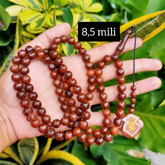 HARGA EKSKLUSIF 8,5 mili Tasbih 99 kokka kaukah bulat terompah coklat