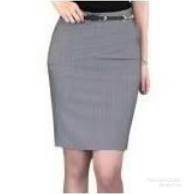 Rok span formal(bahan) pendek abu