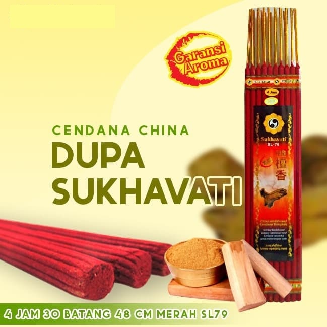 Dupa/Hio Wangi/Harum Cendana China Ulir Sukhavati 4 jam 30 batang