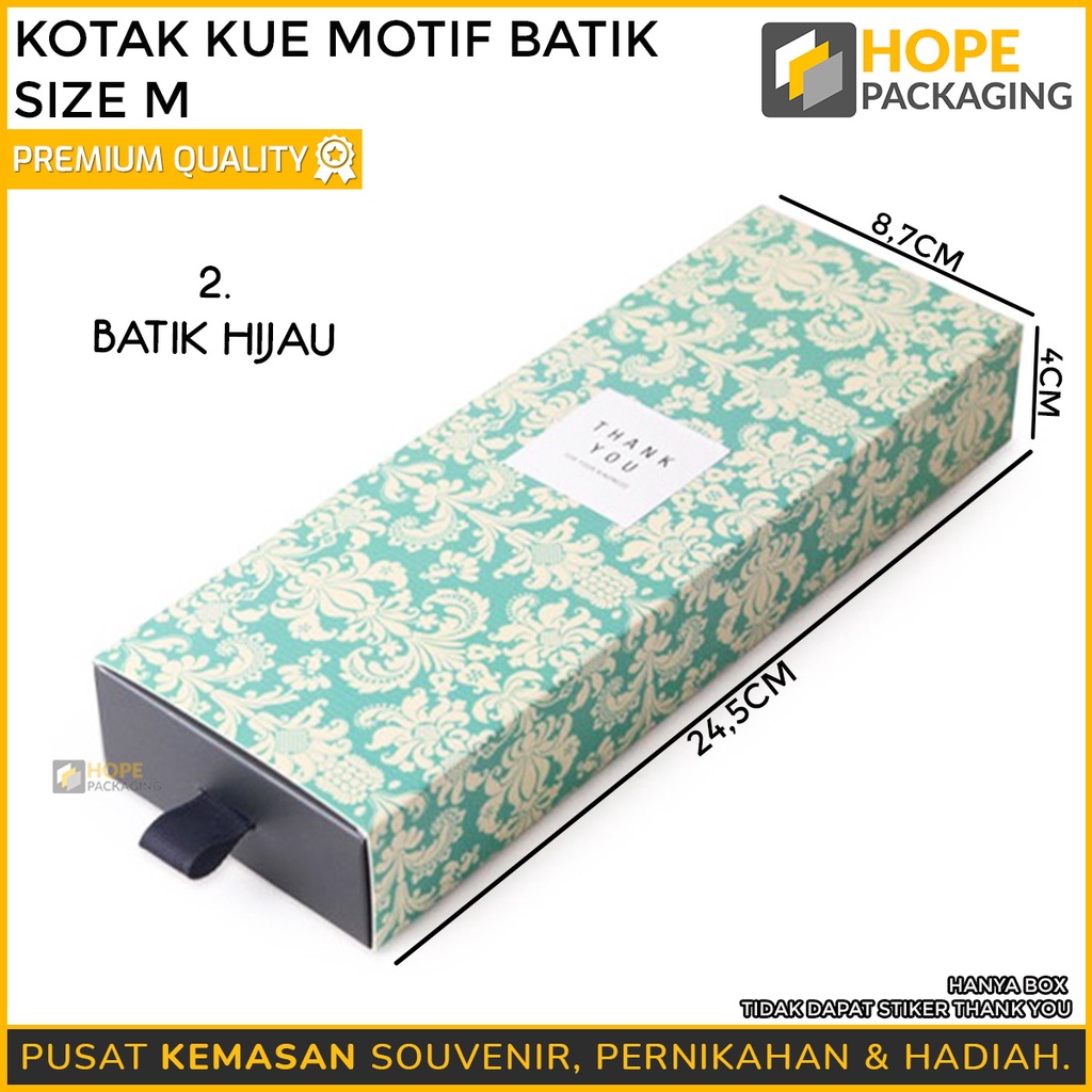 Kotak Kue biskuit Motif Batik S 16.7x8.7x4cm / M  24.5x8.7x4cm Snack box Souvenir kotak dus kemasan hampers motif batik