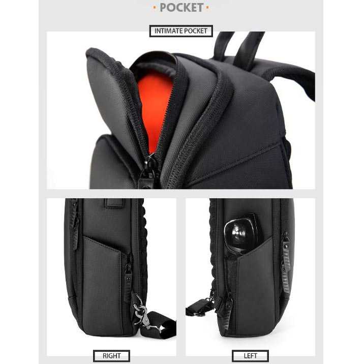 Tas Selempang Pria Tas Kerja Tas Travel Tas Pasport Anti Copet Tas Sling Bag Pria Tas Import dengan USB Charger Slot kerja kantor  Fashion Men Crossbody Bag Anti-theft USB Charging Waterproof Shoulder Bags Fit For 9.7 Inch iPad Business Chest Bag For Men