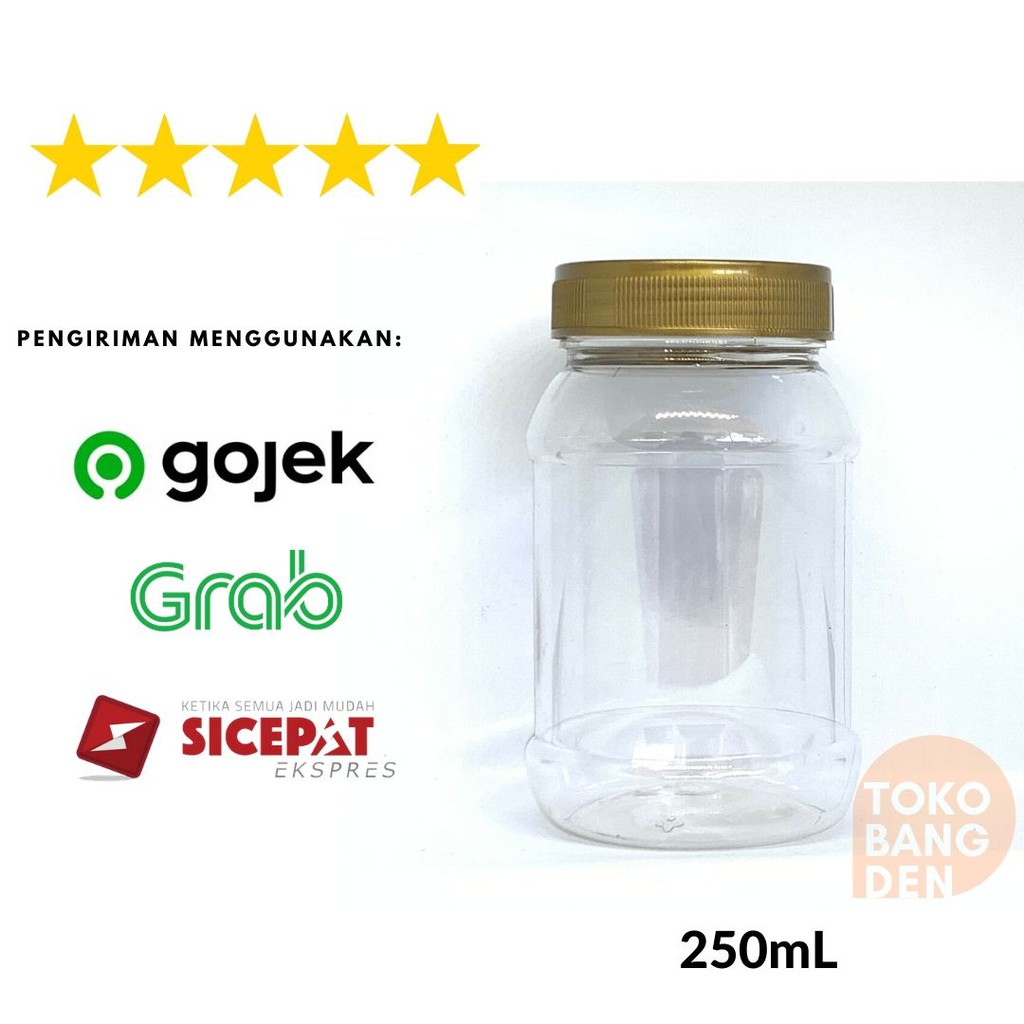 TOPLES JAR BULAT 250 ML / TOPLES PLASTIK 250 ML / JAR BULAT 250 ML / TOPLES JAR BULAT ECERAN