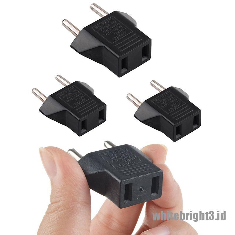 < White3 > 3pcs Adapter Konverter Power Charger Dinding Plug USA Ke EU Untuk Travel