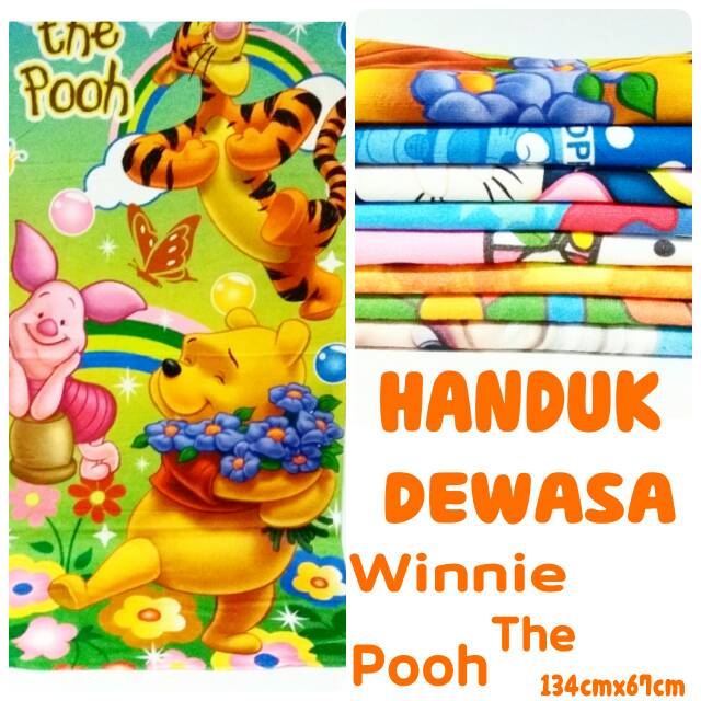 Handuk dewasa karakter kartun Winnie the pooh handuk halus terbaru dan termurah
