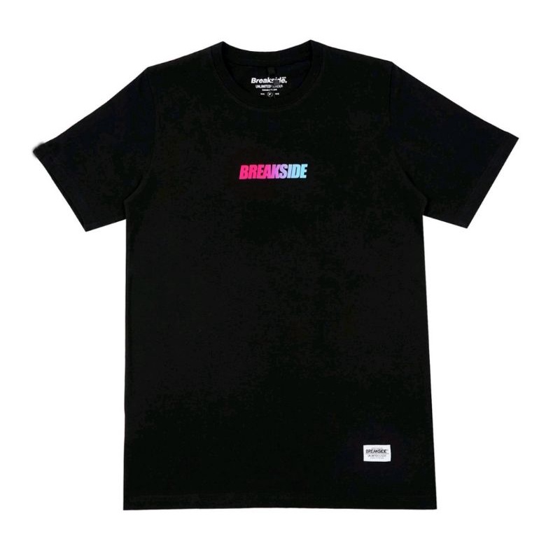 Breakside Kaos Tshirt Rainbow Black - flow