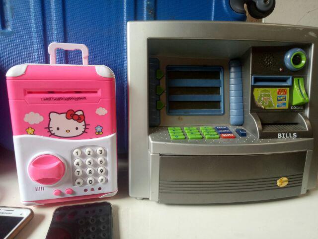 Celengan ATM Deposit Box Bank Brankas Uang Mainan ATM Mini