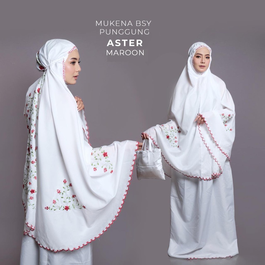 Mukena Dewasa Bordir Punggung BSY Aster