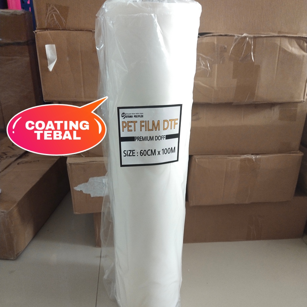 

(Khusus Rollan) Pet Film DTF Lebar 60 cm Premium Doff Coating Tebal