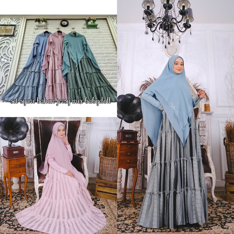 READY‼️Set Gamis Panjang 145cm Annisa Syar'i by ASM