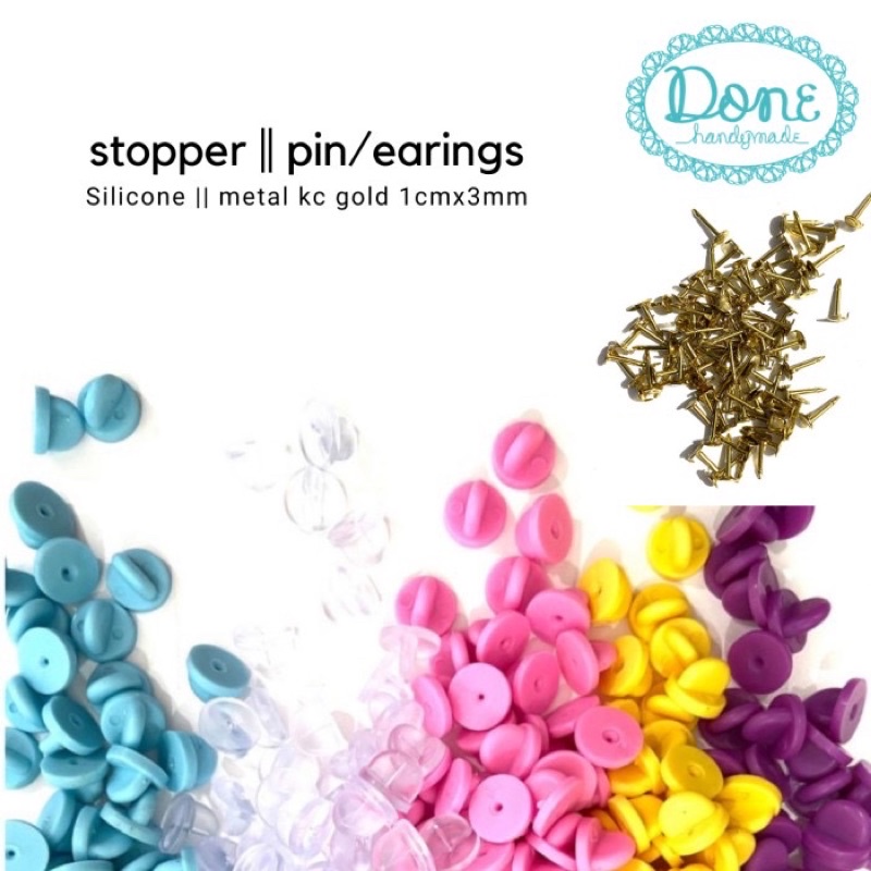 Silicone holder back pin stoper anting tusuk bros tusuk stopper anting