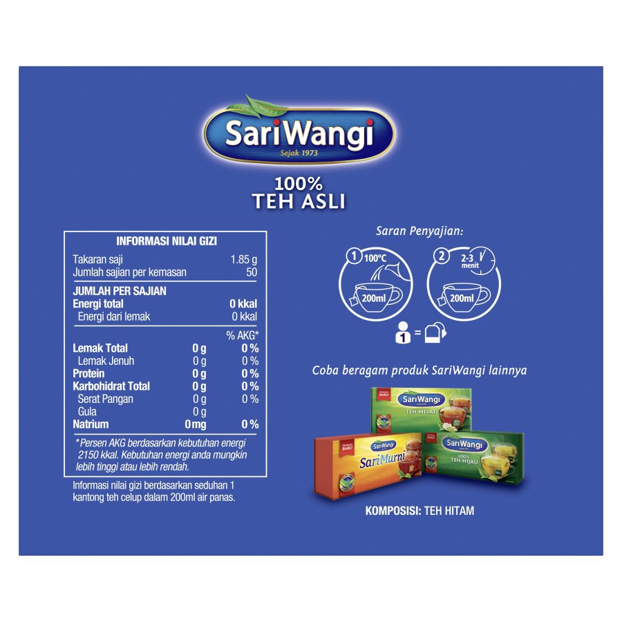 SARIWANGI TEH CELUP HITAM ASLI 1.85G BLACK TEA