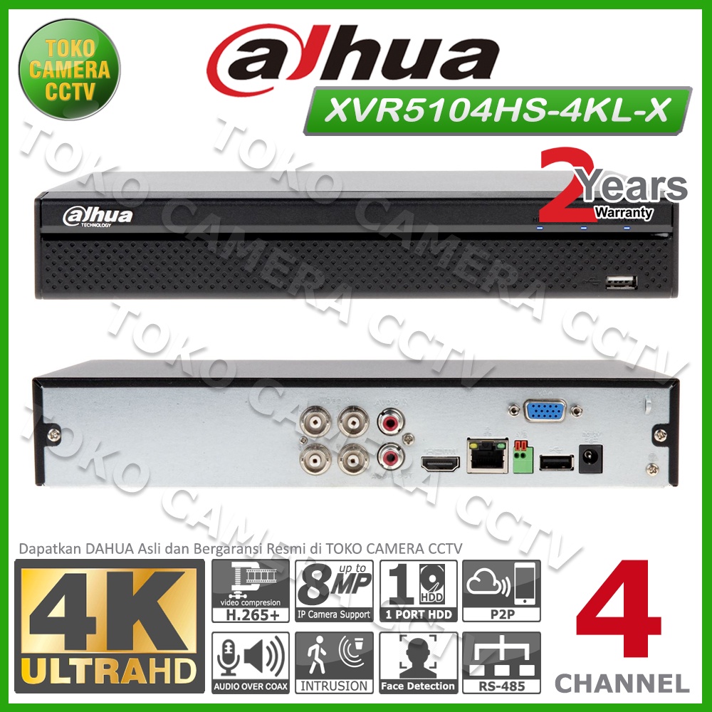 DVR DAHUA 4 CHANNEL DH-XVR5104HS-4KL-X DVR 4CH DAHUA 4K 8MP