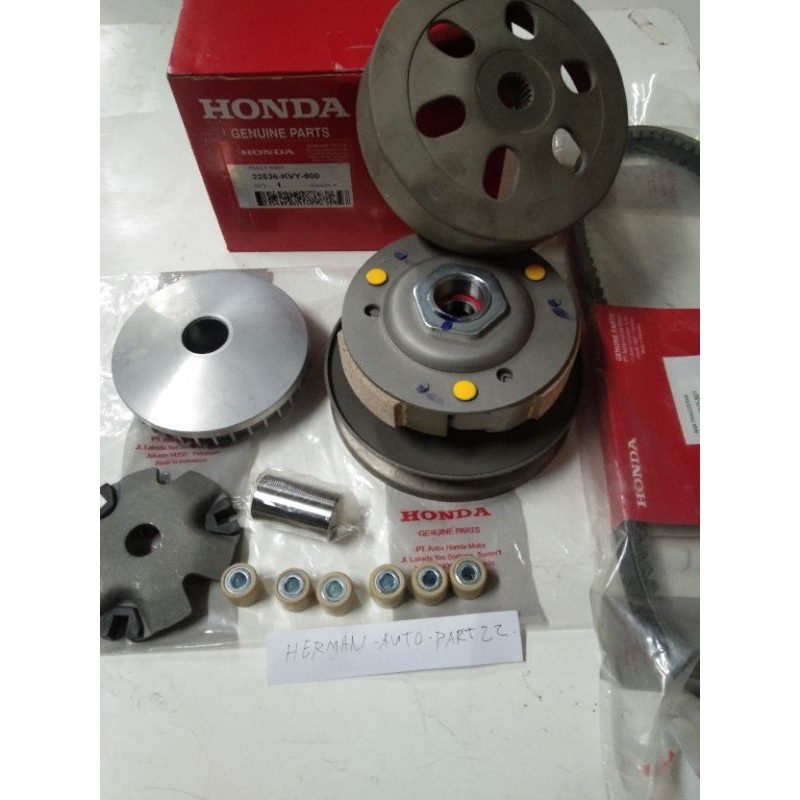 PAKET KOMPLIT CVT ASSY HONDA BEAT KARBU/SCOOPY KARBU/CPACCY KARBU/KODE KVY/KUALITAS ORI